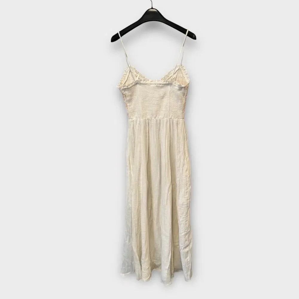 Free People Sweet Nothings Cotton Gauze Midi Sundress Size Small - Picture 6 of 12
